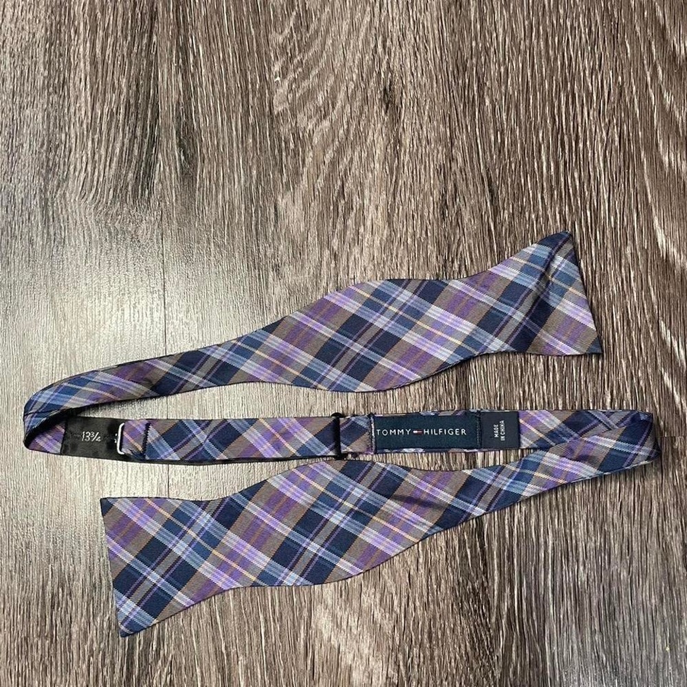 Tommy Hilfiger purple plaid‎ bow tie Label: Tommy Hilfiger